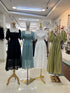 Square Neck Ruched Up Puffy Sleeves Long Maxi Dresses